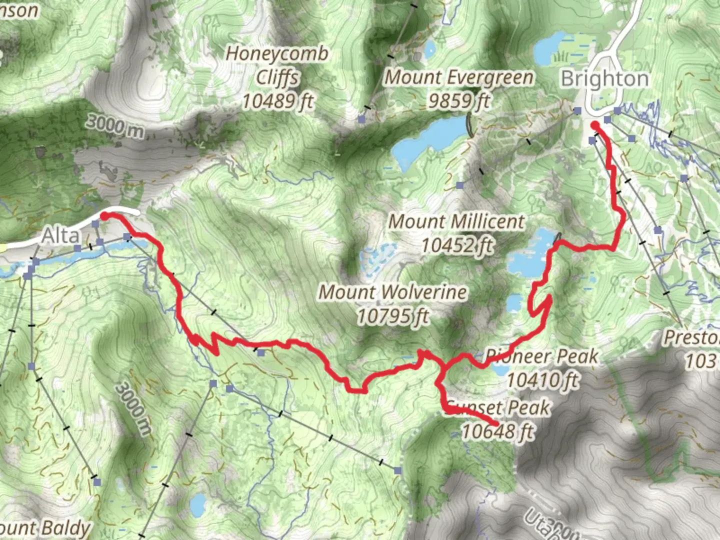 An image depicting the trail Catherine's Pass Trail and Lake Mary and its surrounding area.