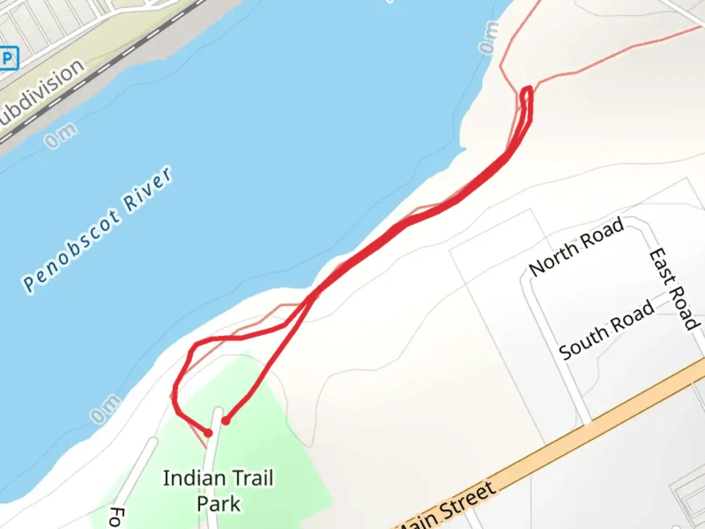 An image depicting the trail Penobscot River and its surrounding area.