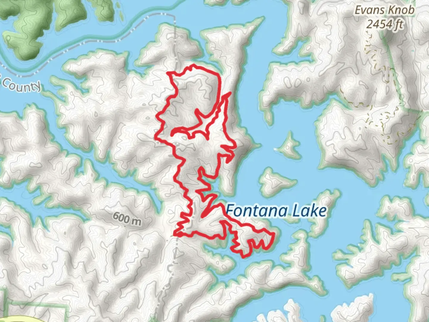 An image depicting the trail Tsali Right Loop Trail and its surrounding area.