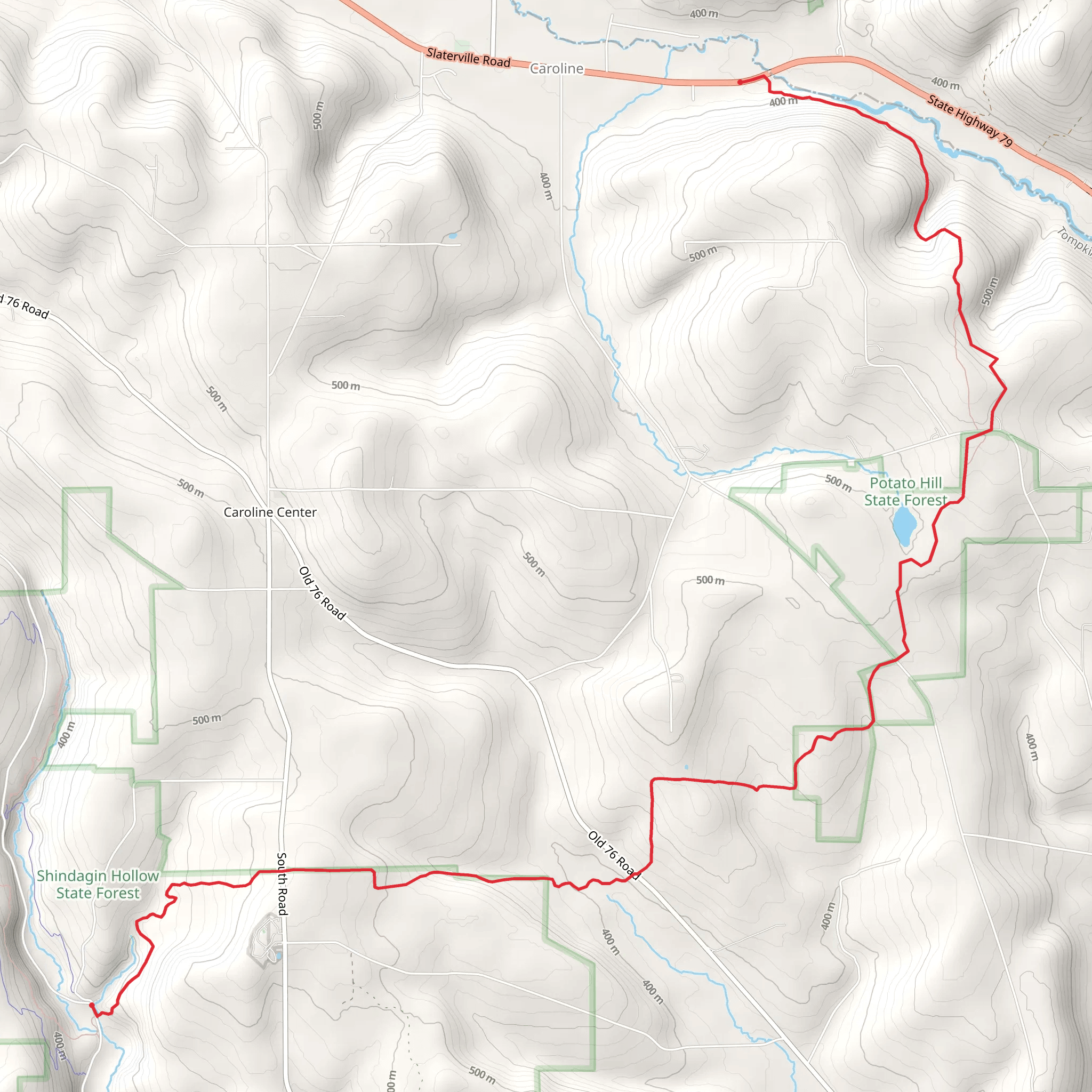 From Slaterville Road to Shindagin Hollow Road via NCT mobile static map