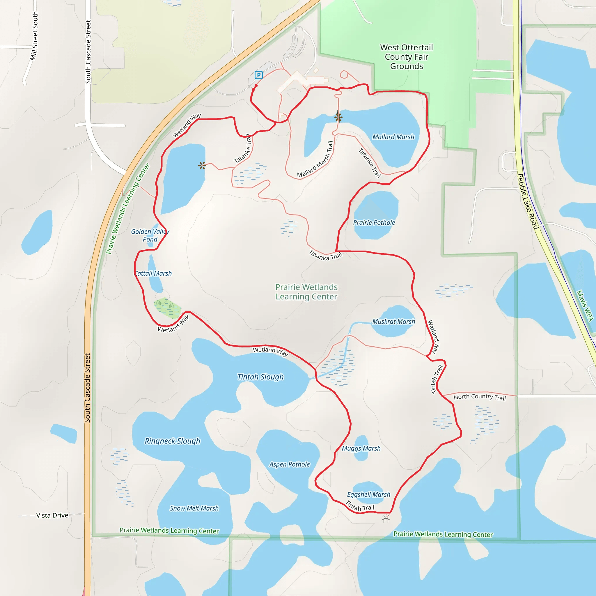 Wetland Way and Tatanka Loop Trail mobile static map