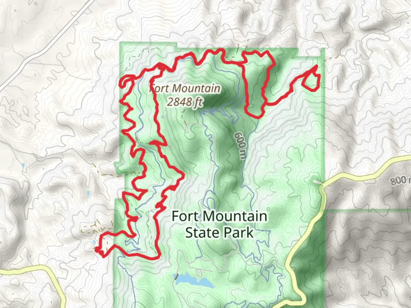 An image depicting the trail Rock Creek, Mill Creek and Goldmine Branch Loop and its surrounding area.