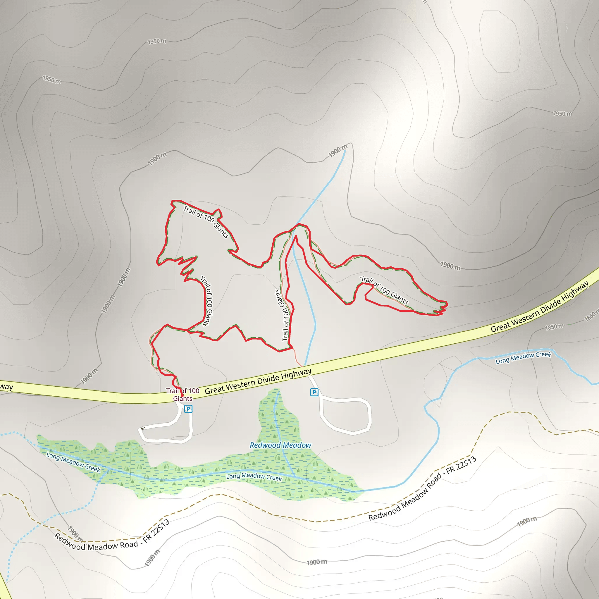 Trail of 100 Giants Loop mobile static map