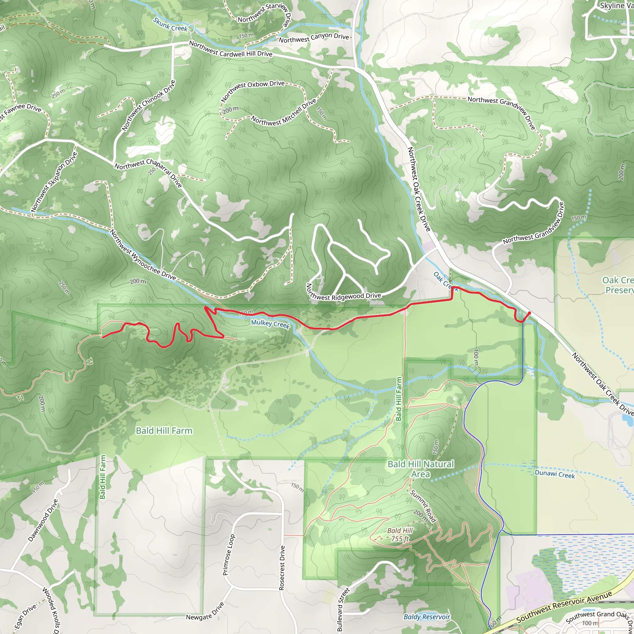 Mulkey Ridge Trail mobile static map