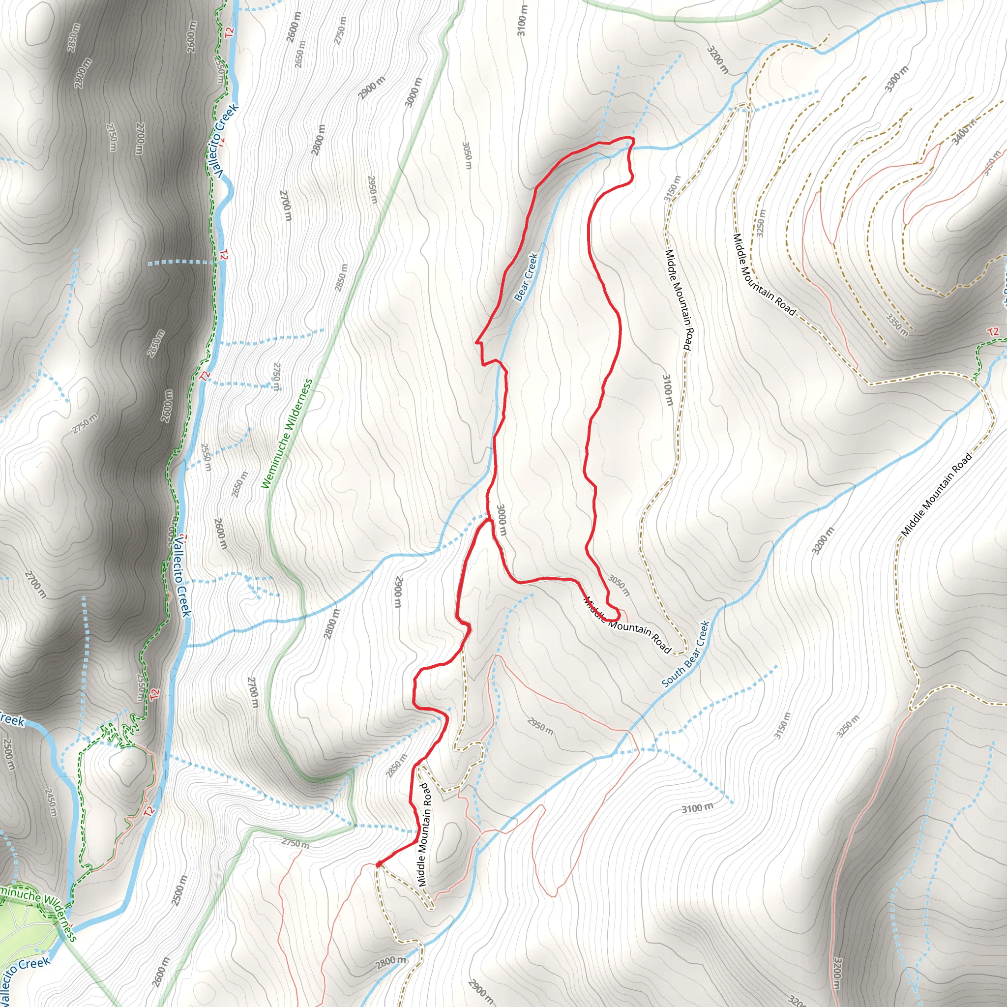 Bear Creek Loop Trail mobile static map