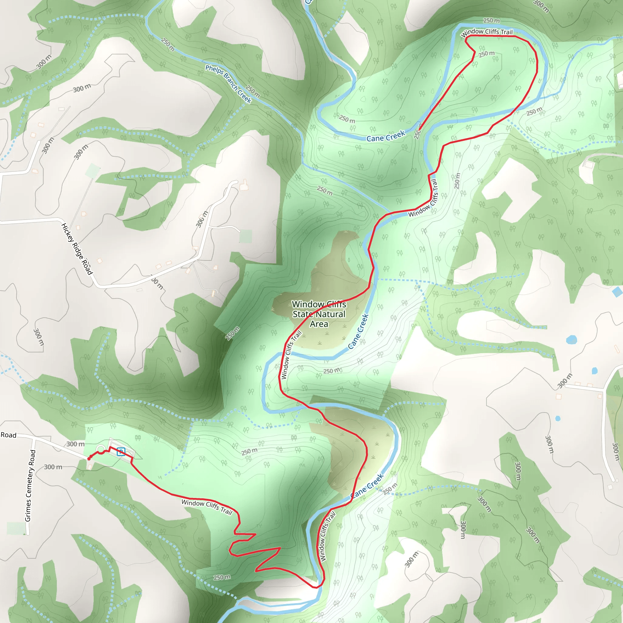 Window Cliffs Trail mobile static map