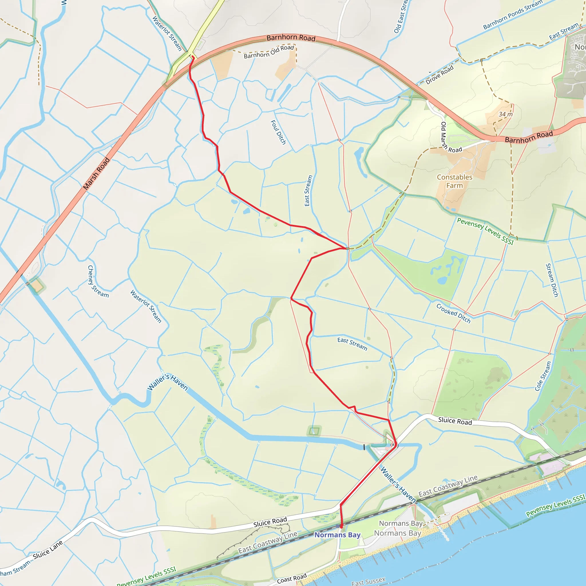 Normans Bay Walk mobile static map