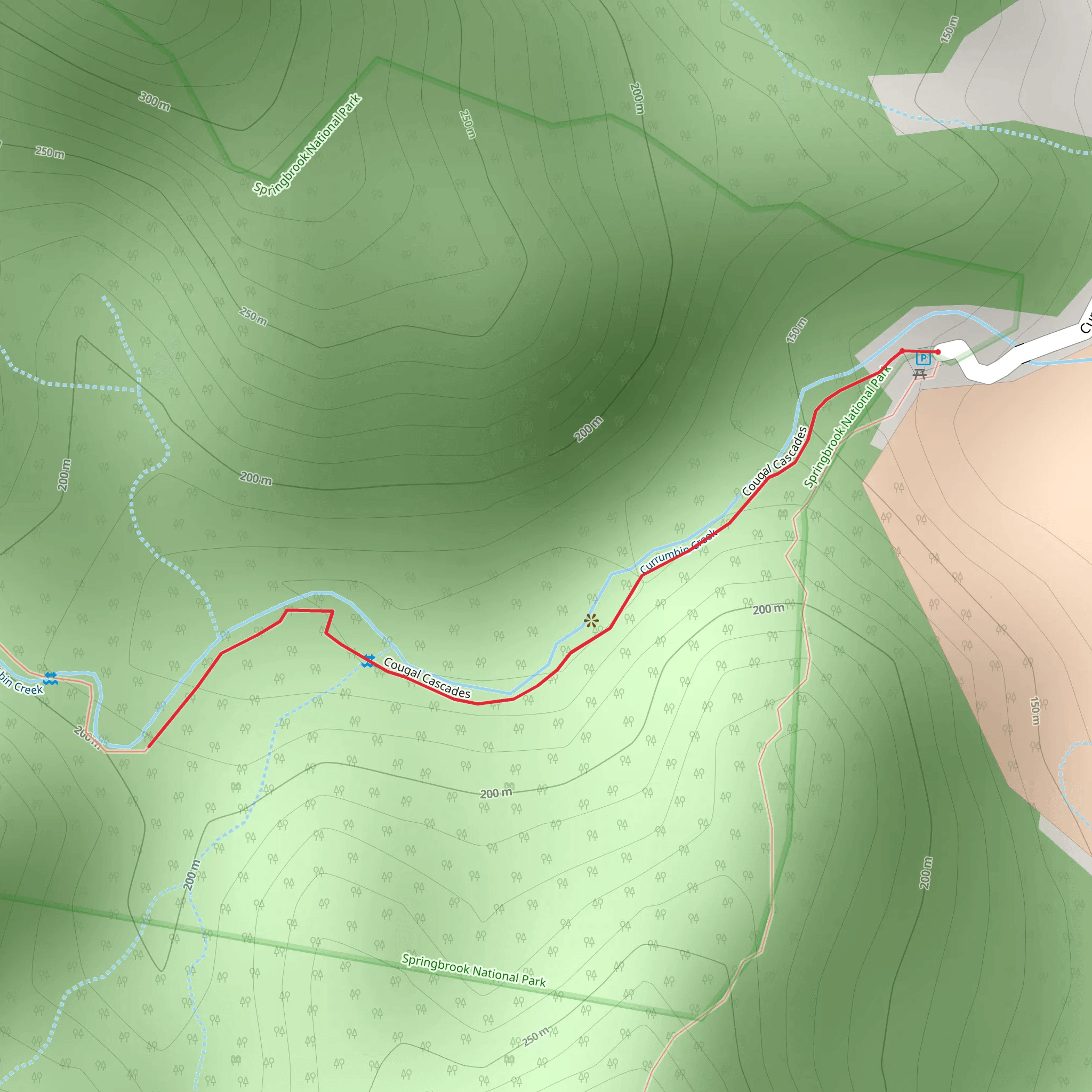 Cougal Cascades Track mobile static map