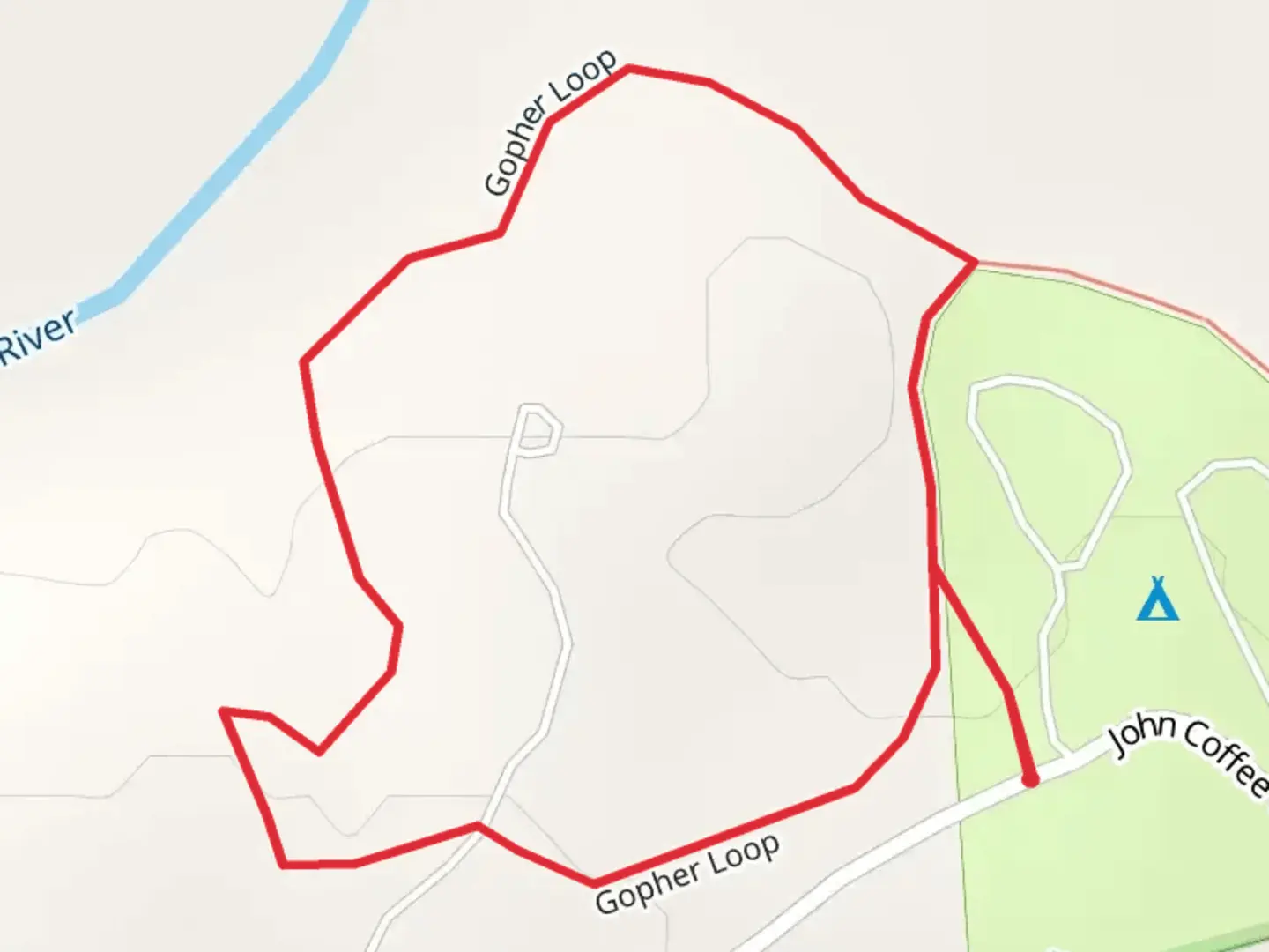 An image depicting the trail Gopher Loop and its surrounding area.