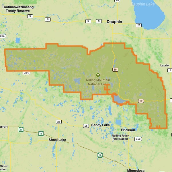 Riding Mountain National Park of Canada mobile static map