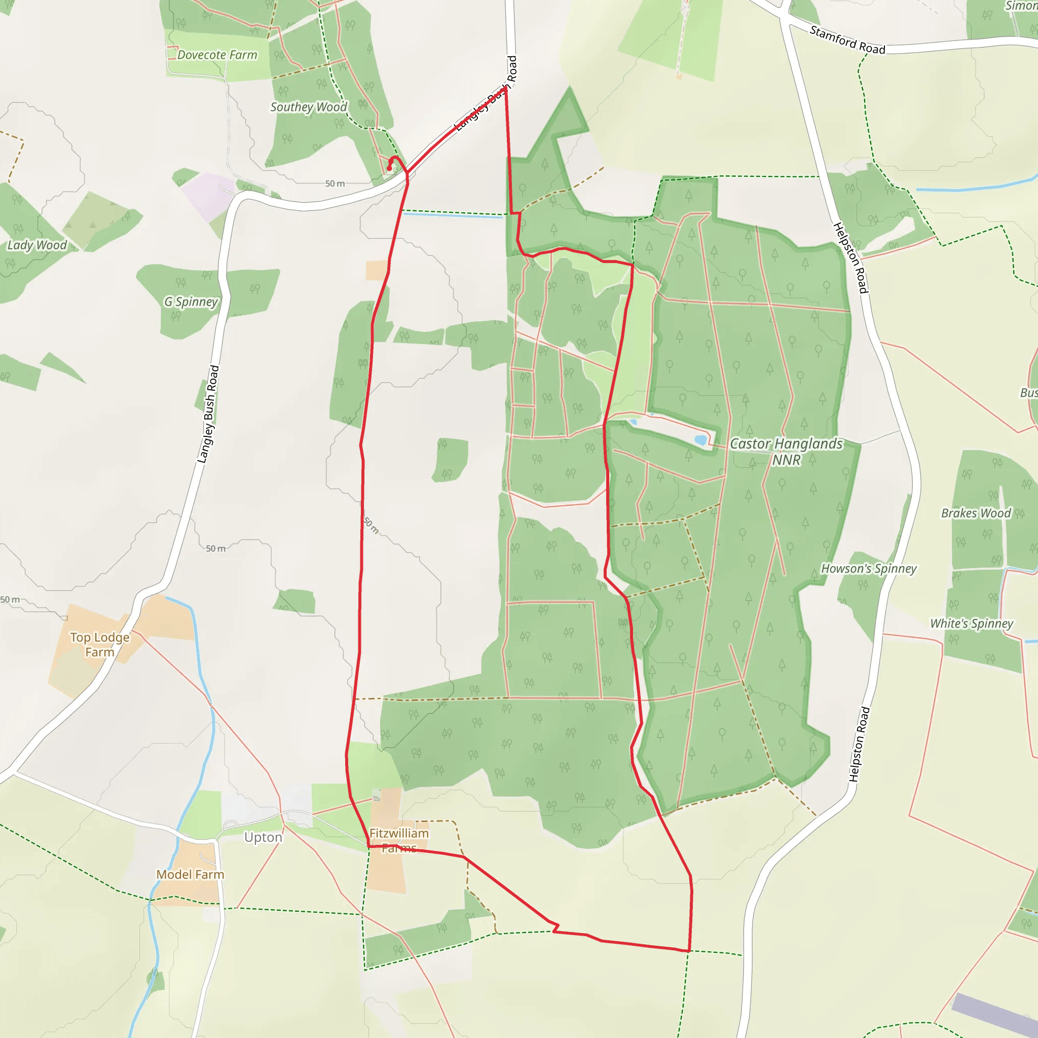 Castor Hanglands Loop mobile static map