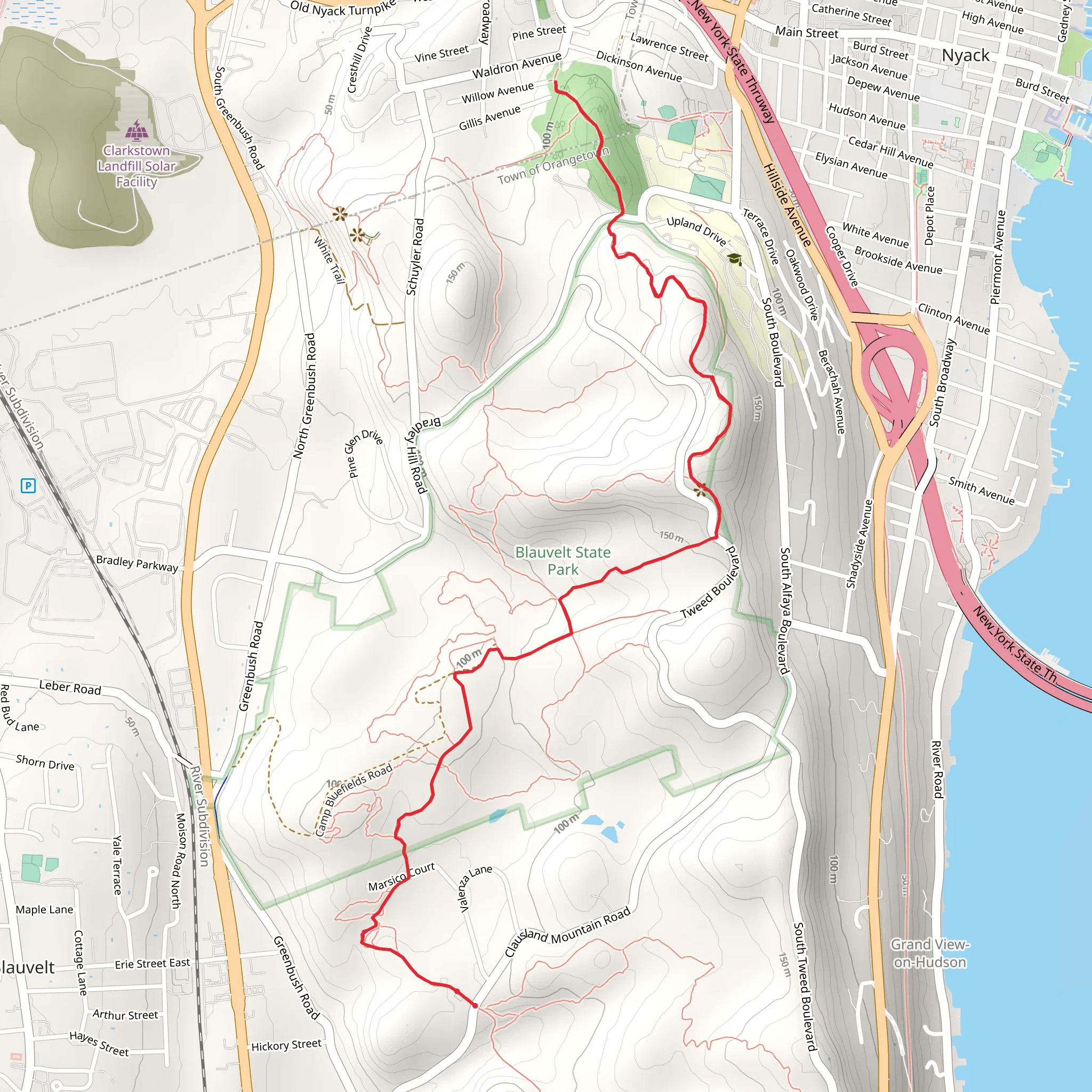 Long Path Green Trail via Clausland Mountain Road mobile static map