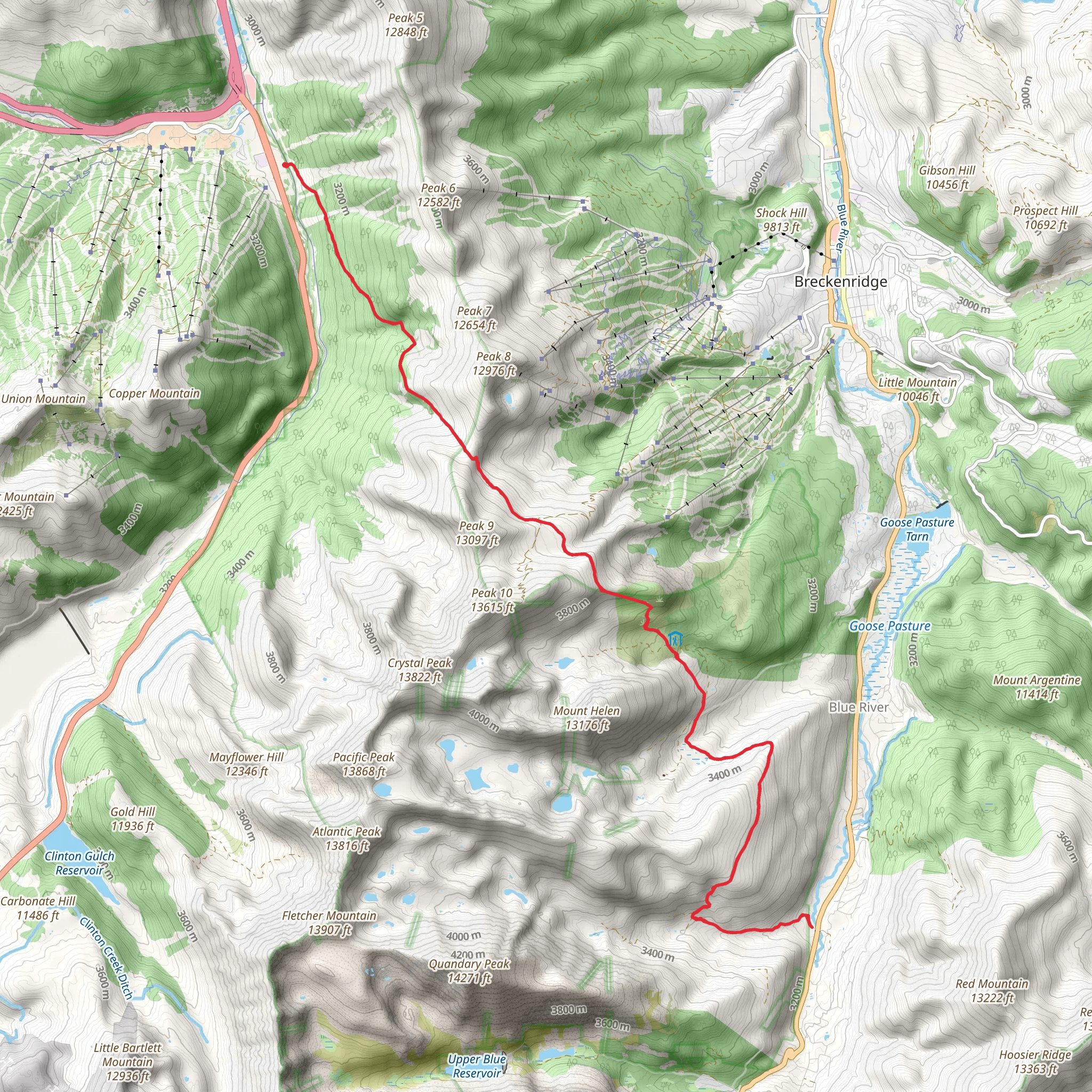 Wheeler Trail via CDT mobile static map