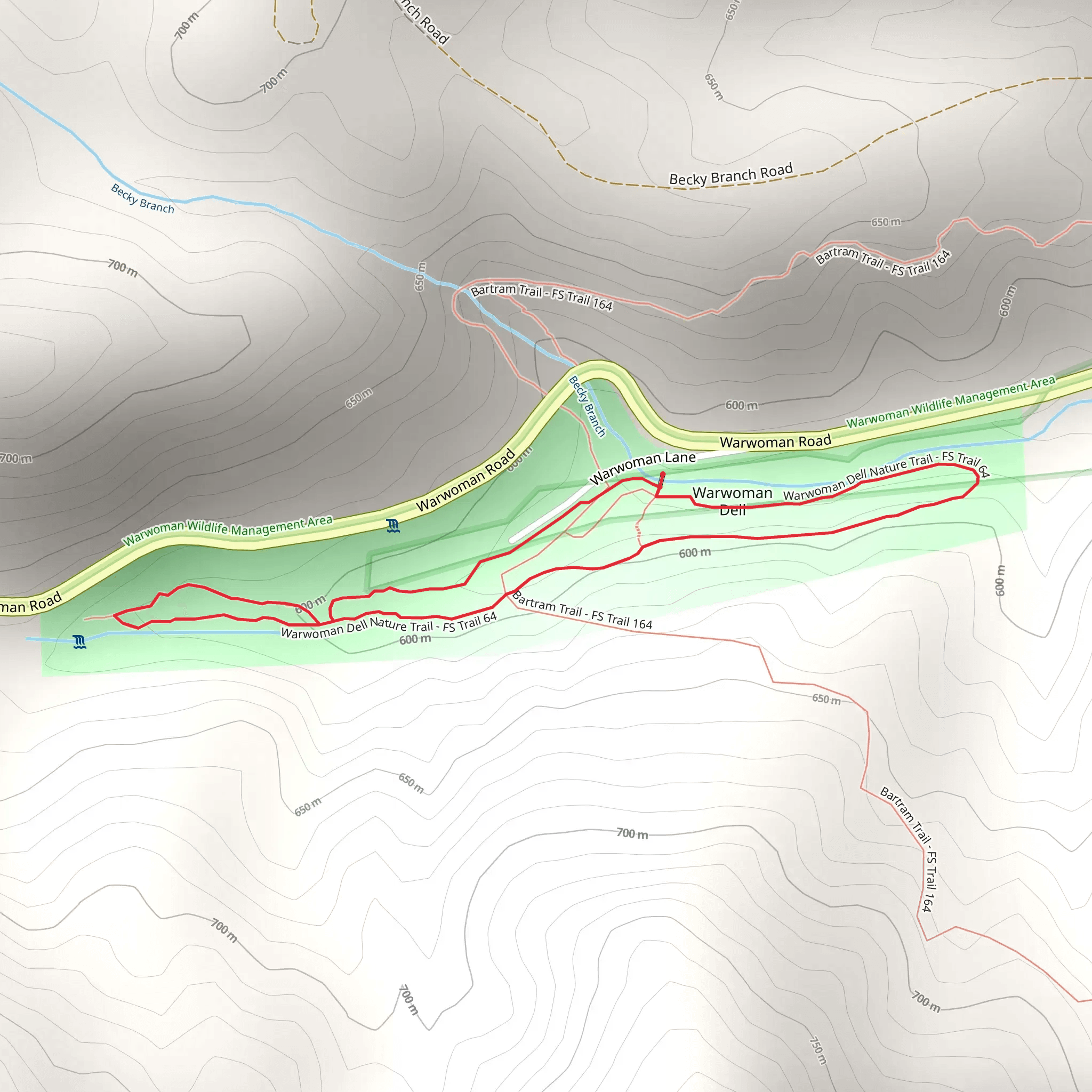 Warwoman Trail mobile static map