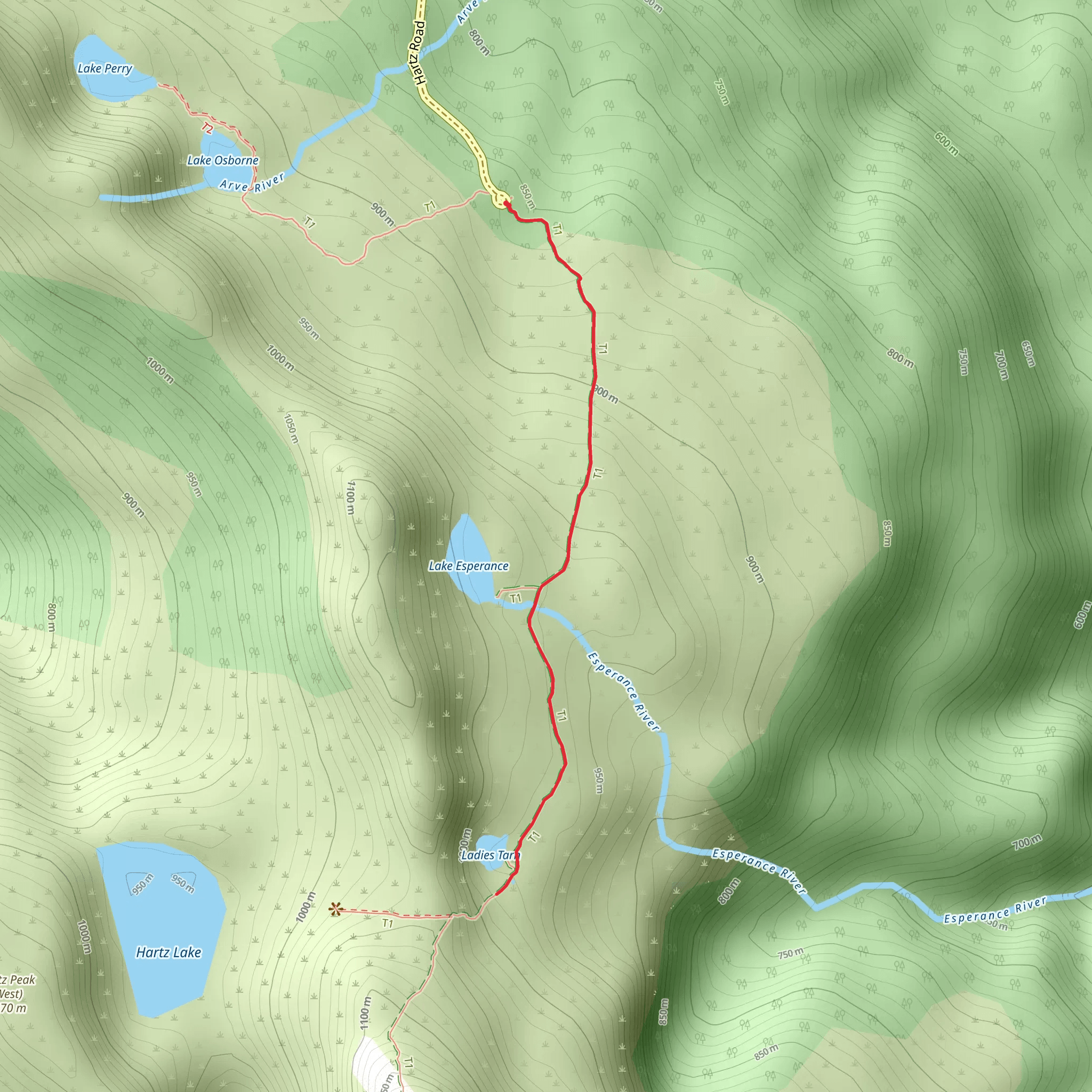 Hartz Pass Track mobile static map