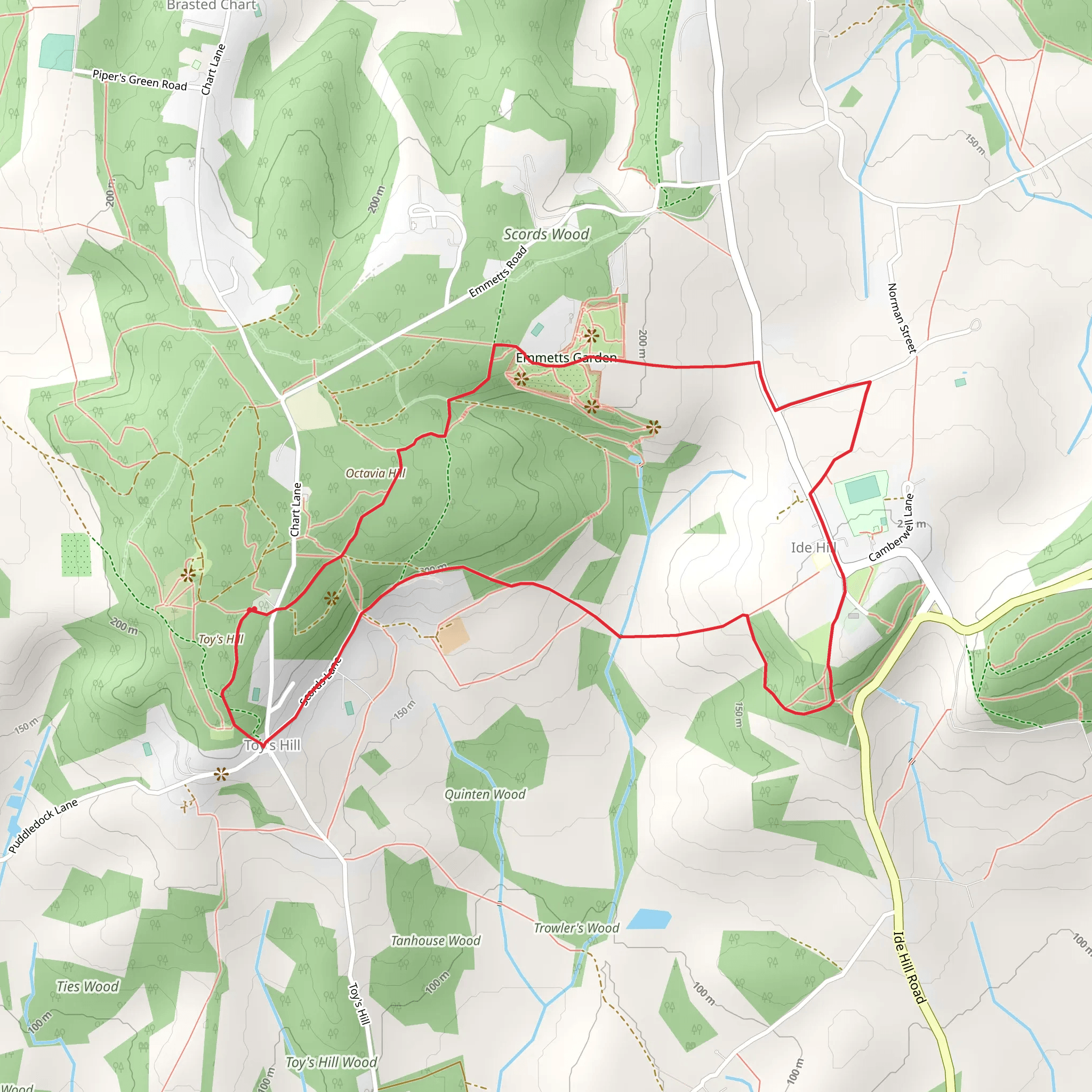 Toys Hill mobile static map
