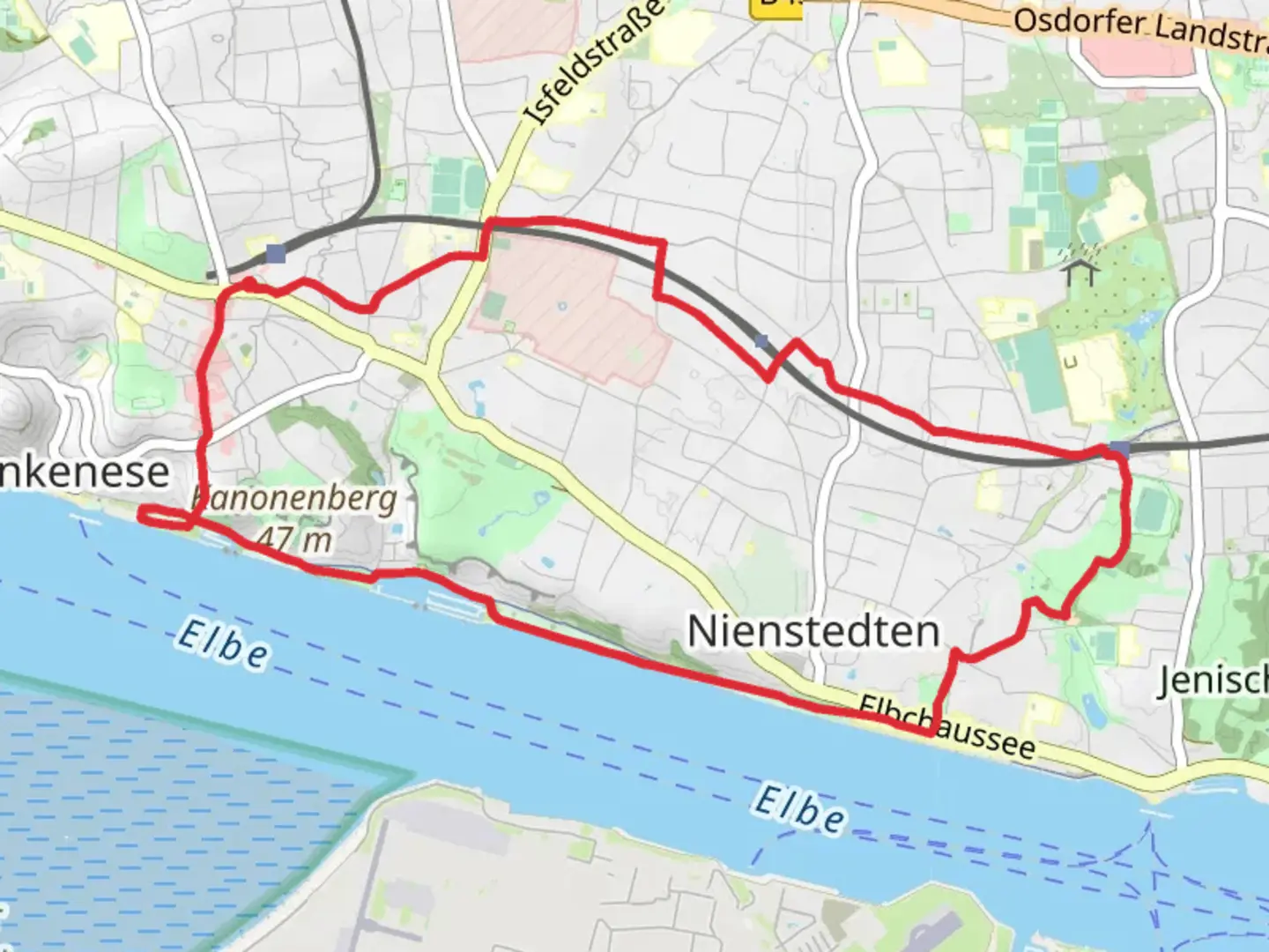 An image depicting the trail Jollenhafengemeinschaft Mühlenberg via Jakobsweg via Baltica and its surrounding area.