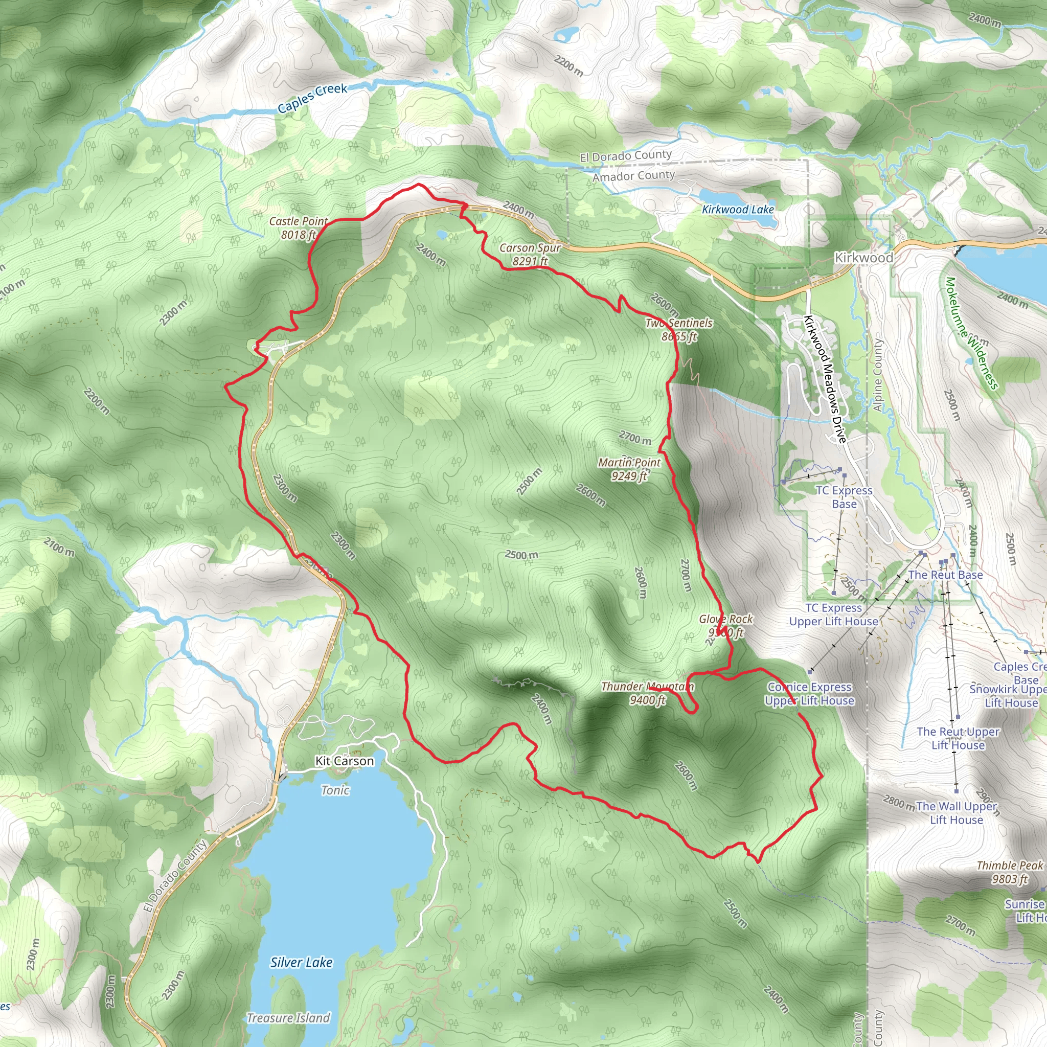 Thunder Mountain Loop Trail mobile static map