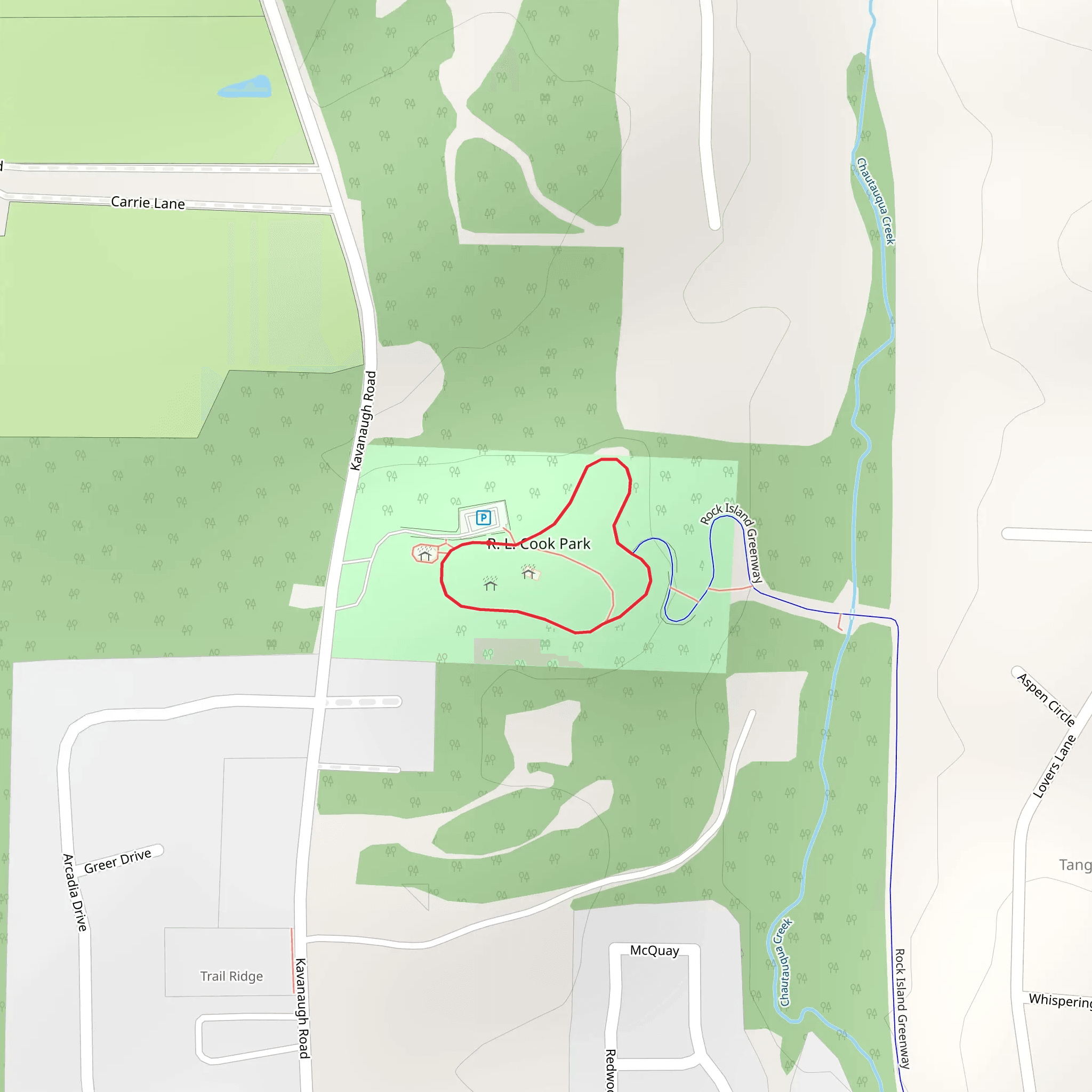 R L Cook Park Loop mobile static map
