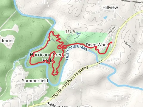 North, The Cliffs and South Loop Trail from Deep Wood