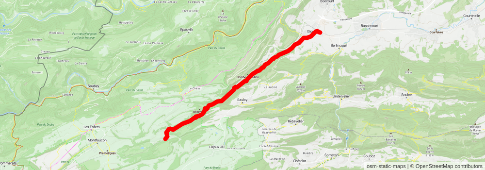 Chemin du Jura stage 5 Map