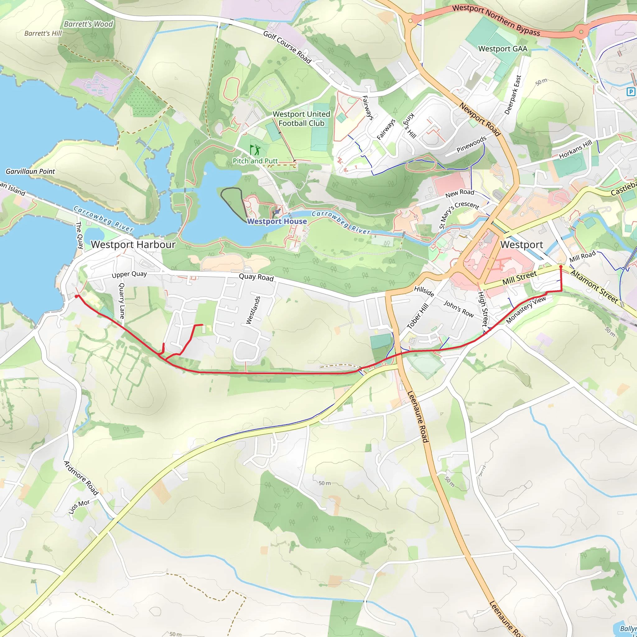 Westport Greenway mobile static map