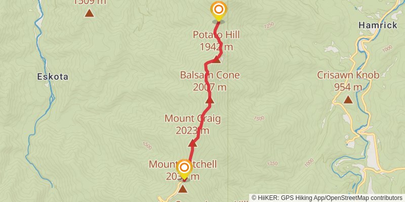 Black Mountain Crest to Deep Gap Trail stage 2 Map