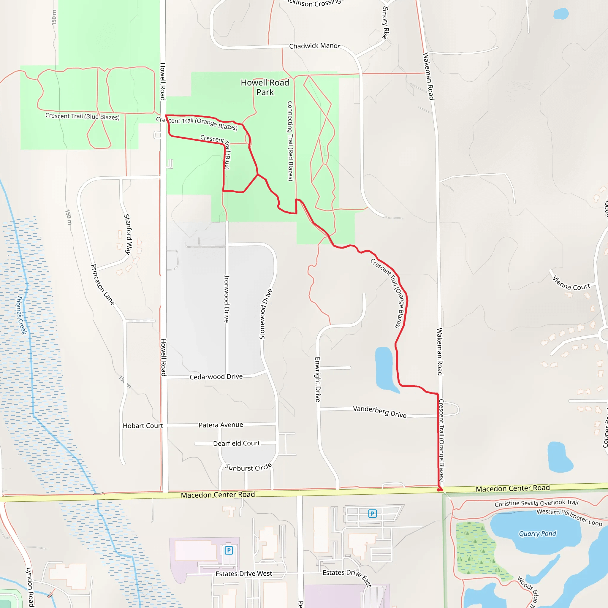 Howell Road Park Loop mobile static map