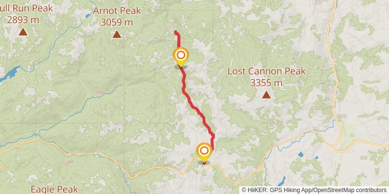 White Canyon Route via Pacific Crest National Scenic Trail stage 3 Map