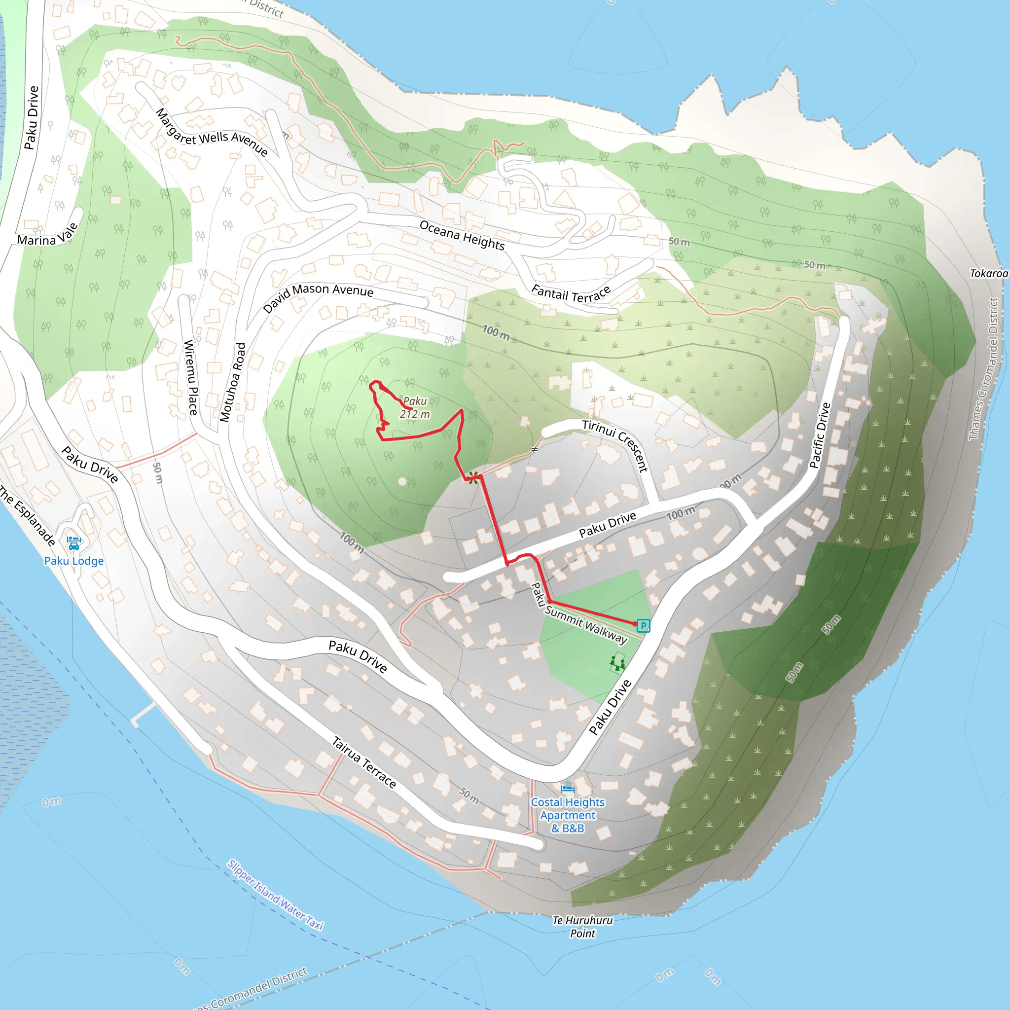 Mount Paku Summit Walk mobile static map