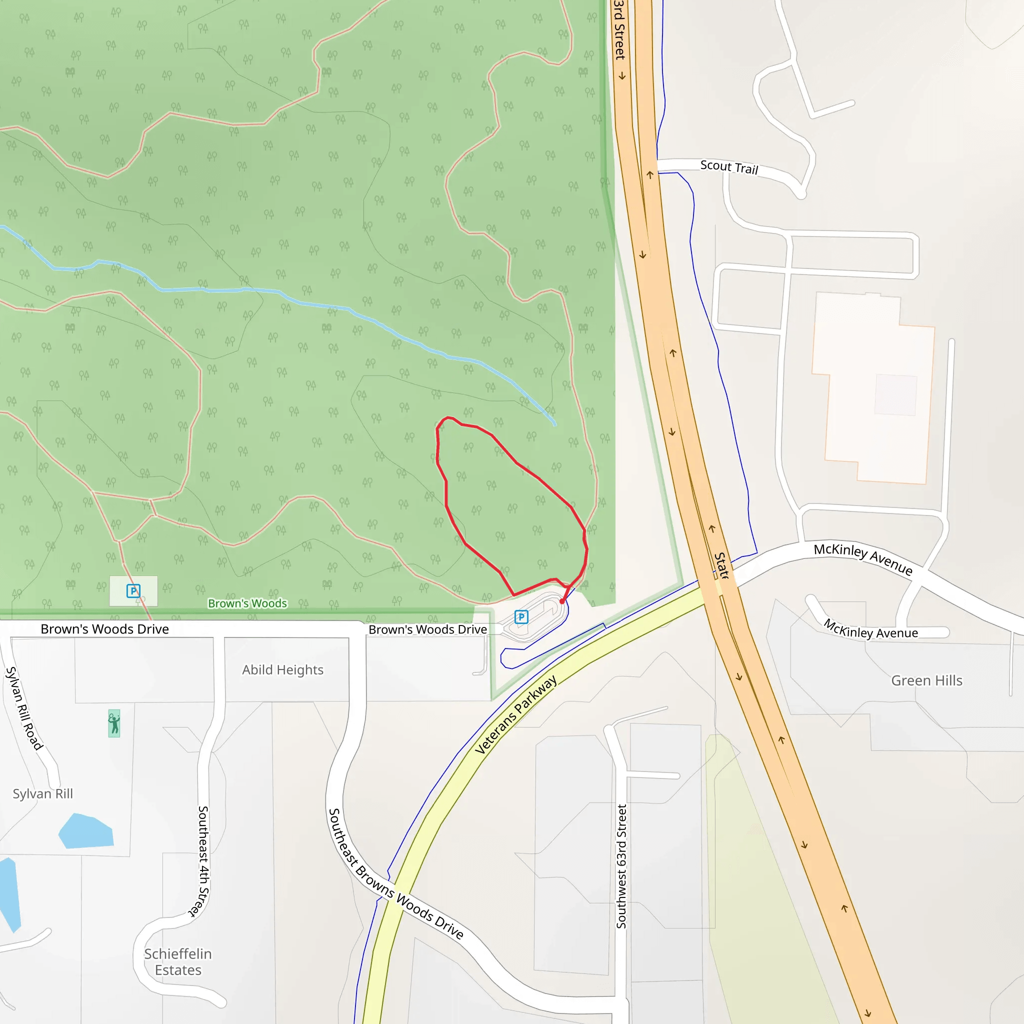 Brown's Woods Drive Loop mobile static map