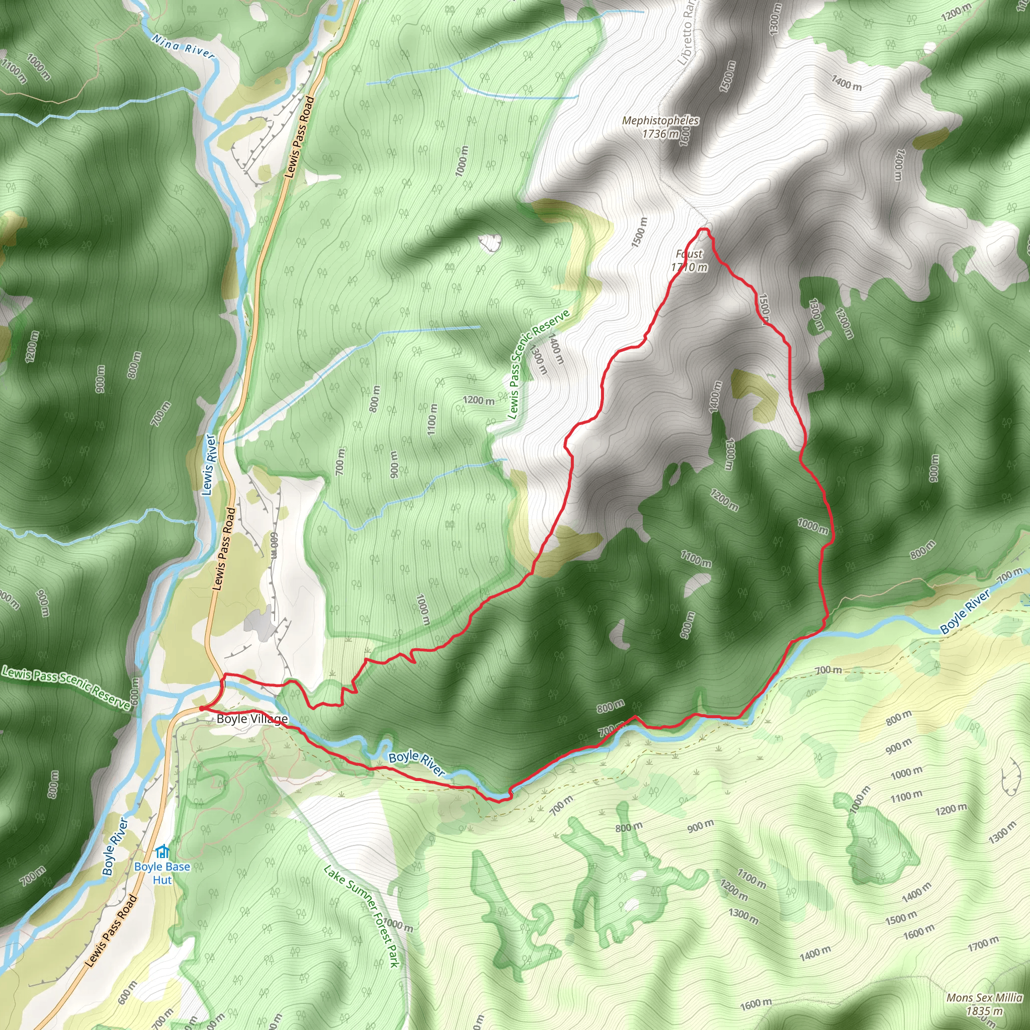Mt Faust Loop mobile static map
