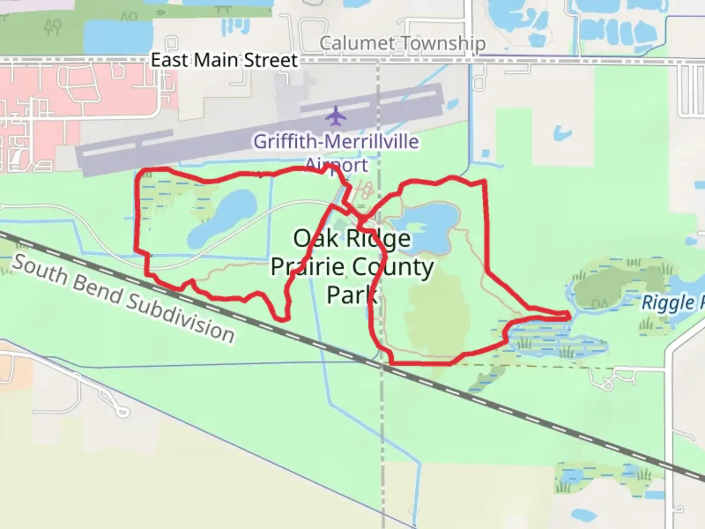 An image depicting the trail Oak Savannah Trail and Remnant Prairie Loop and its surrounding area.