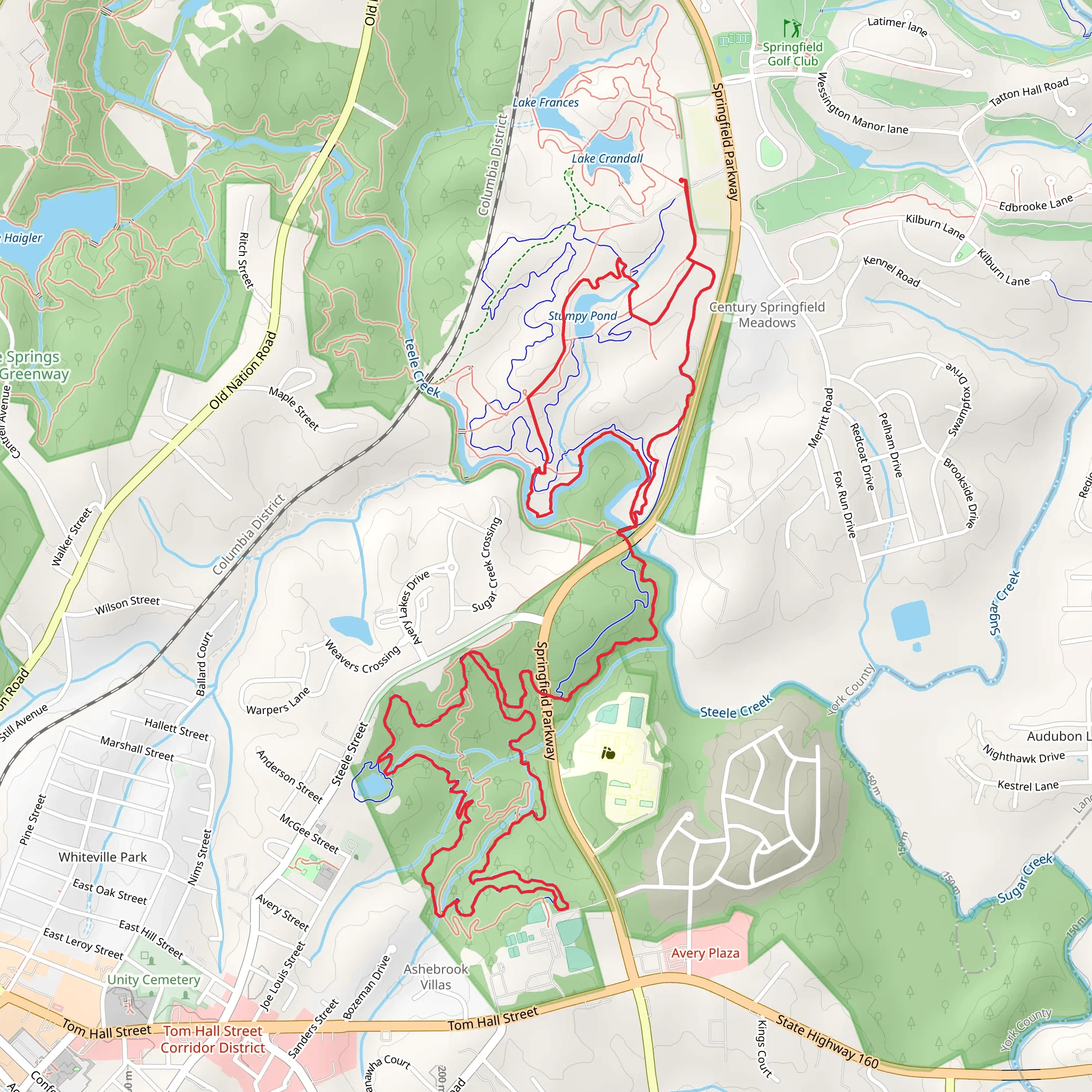 Mill pond, Paradise, Tunnel and Prairie Loop Trail mobile static map