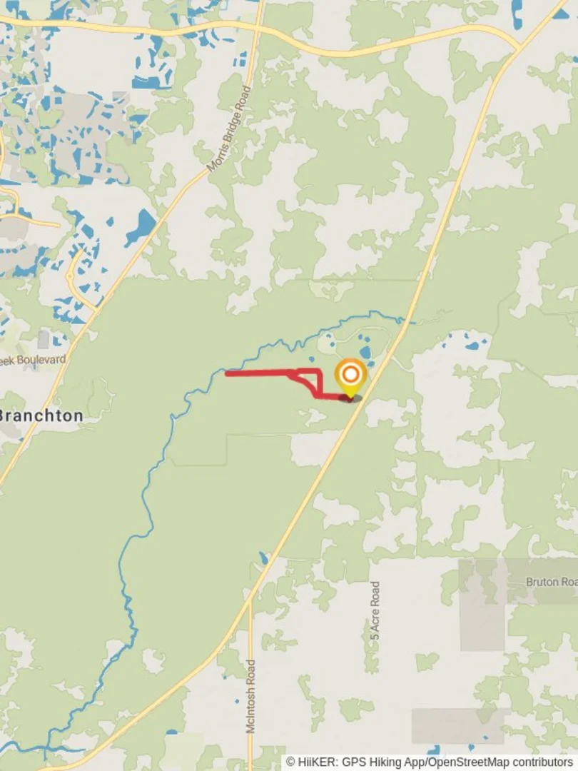 An image depicting the trail Model Dairy Road Loop and its surrounding area.