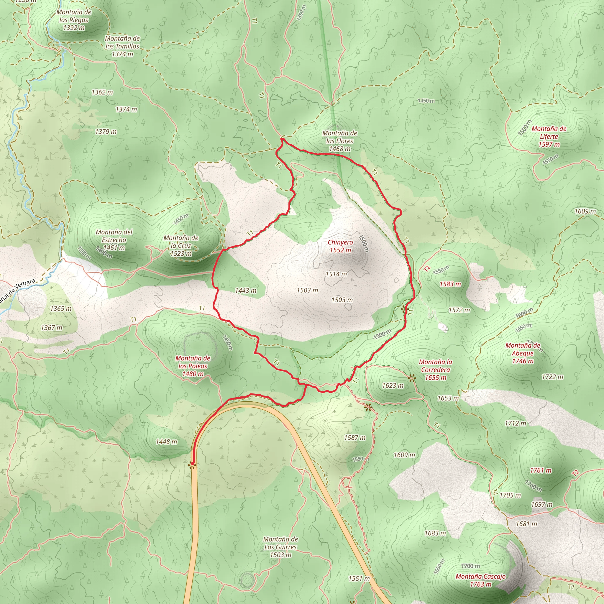 Garachico - Chinyero Mountain PR TF 43 mobile static map