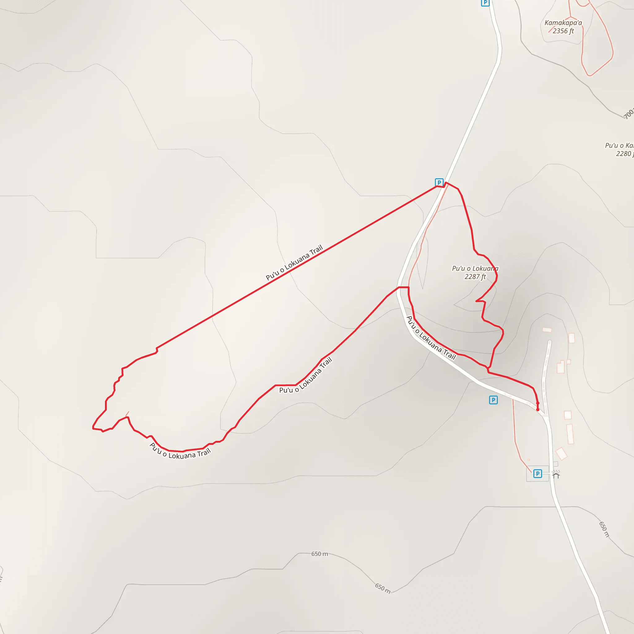Pu'u o Lokuana Loop Trail mobile static map