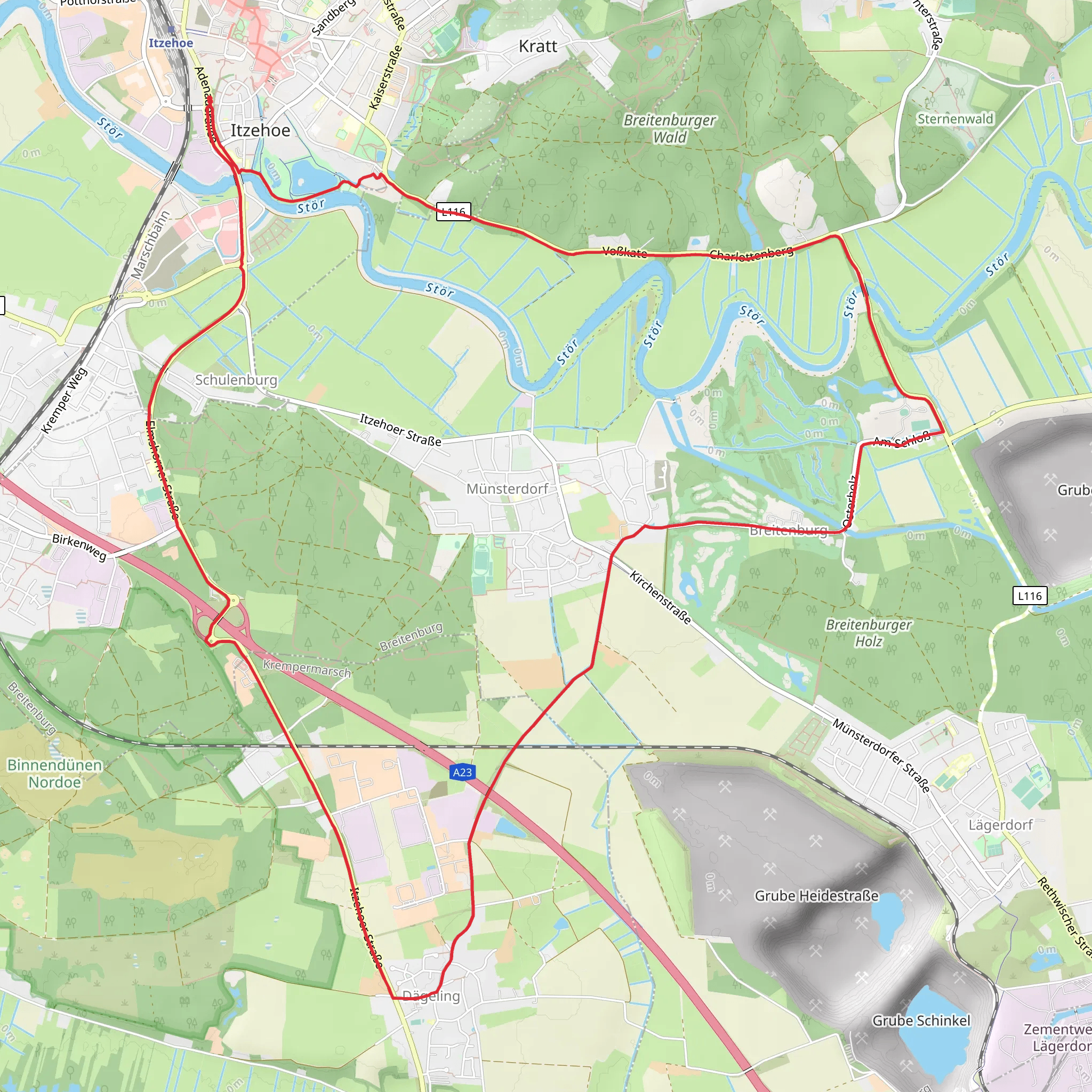 Itzehoe and Dageling Loop mobile static map
