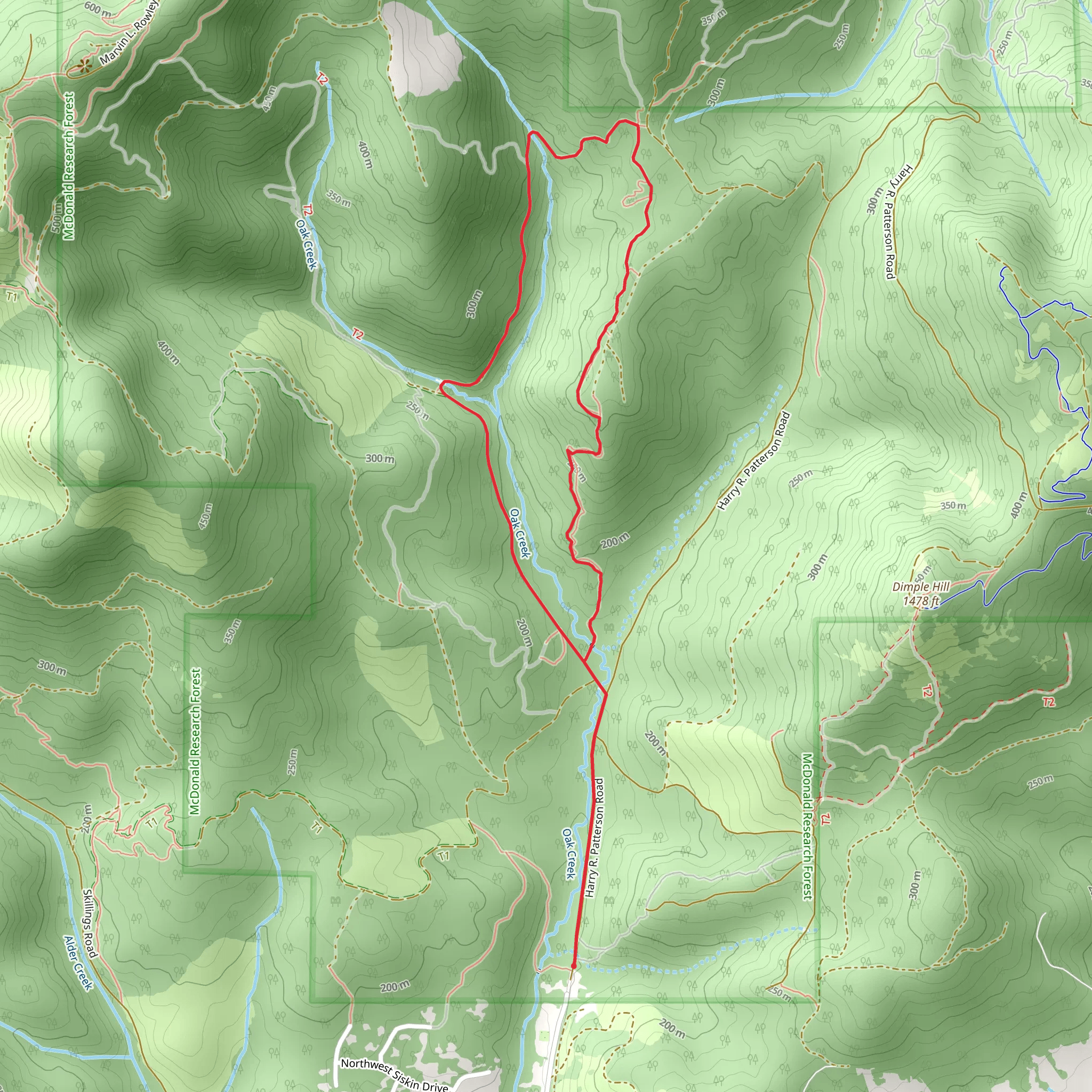 Oak Creek Loop mobile static map