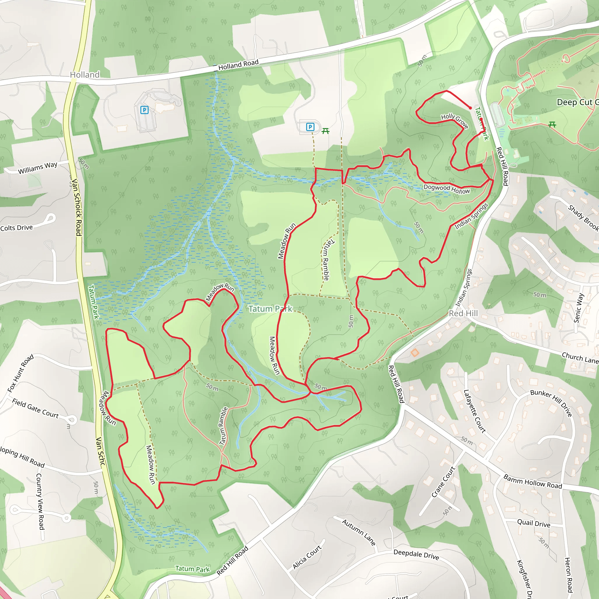 Holly Grove, Indian Springs and Tatum Ramble Loop mobile static map