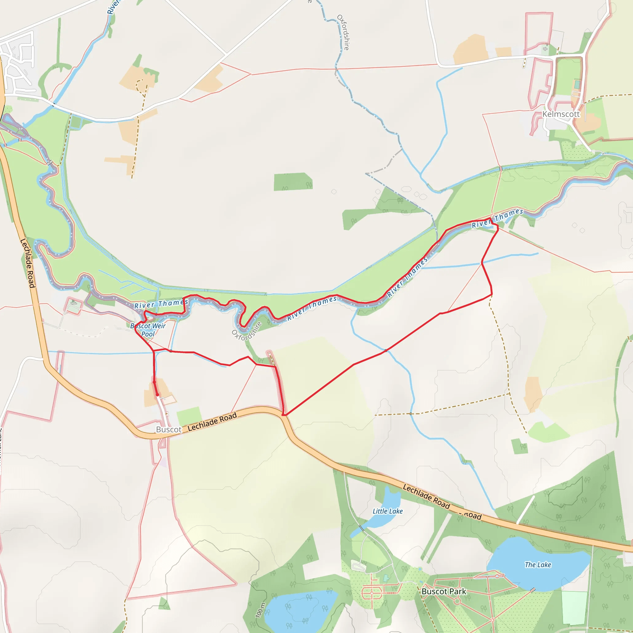 Buscot Weir Pool and River Thames Loop mobile static map