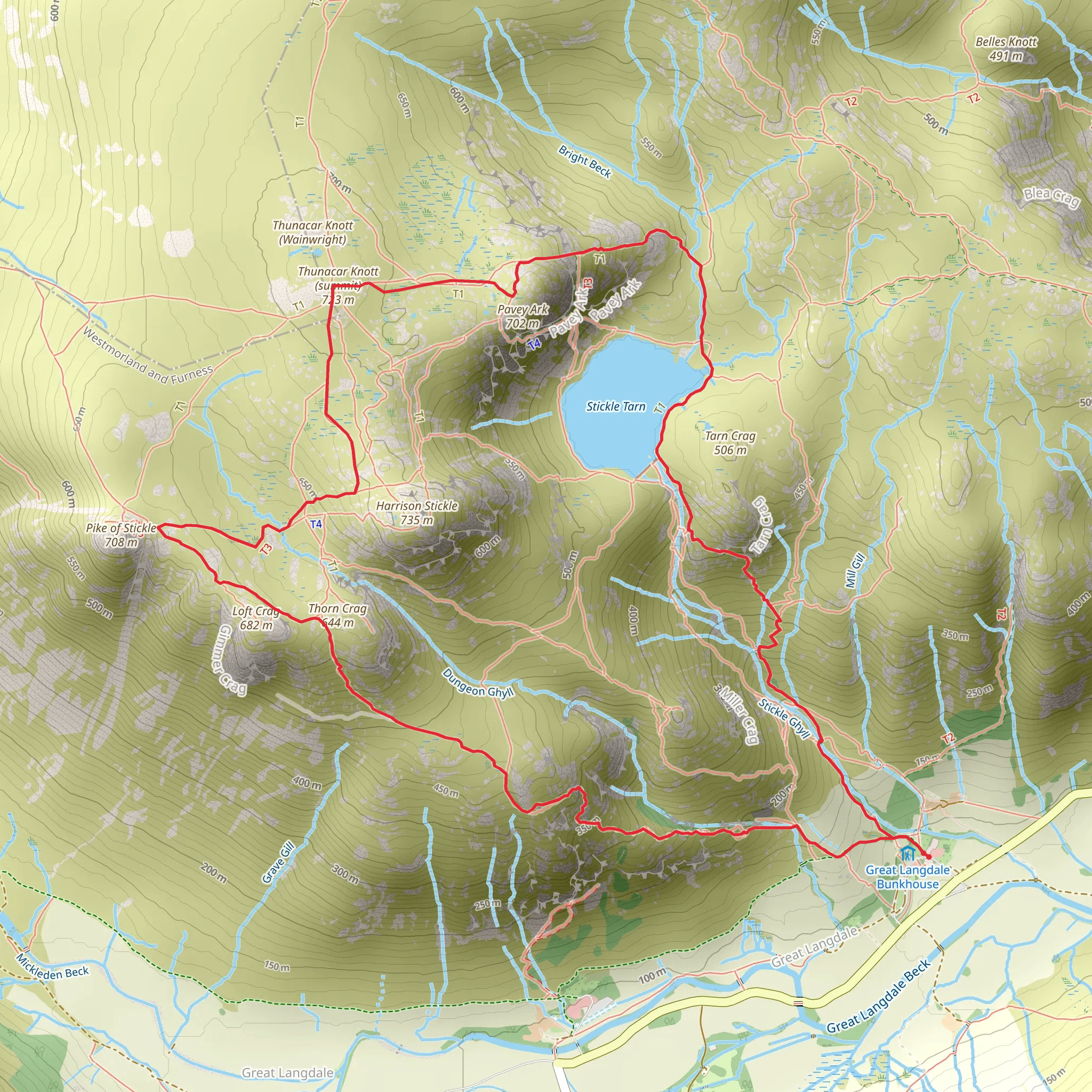 Walk the Langdale Pikes via Jack’s Rake mobile static map