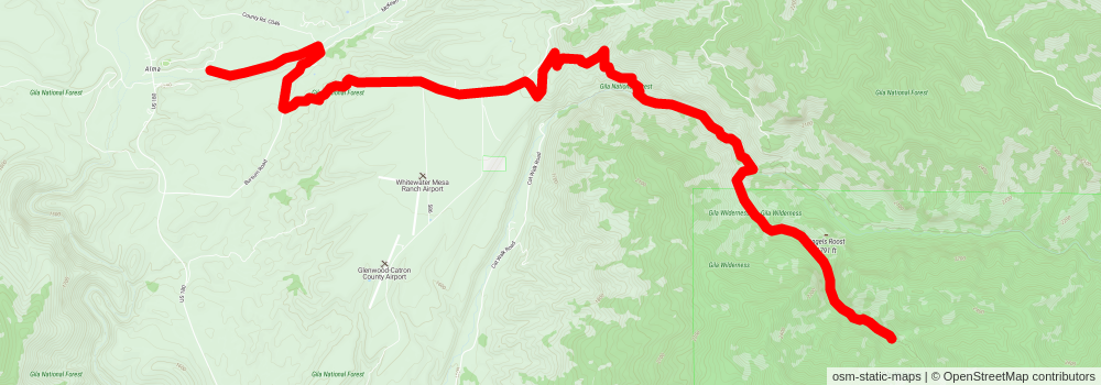Southwestern Horseshoe Trail stage 122 Map