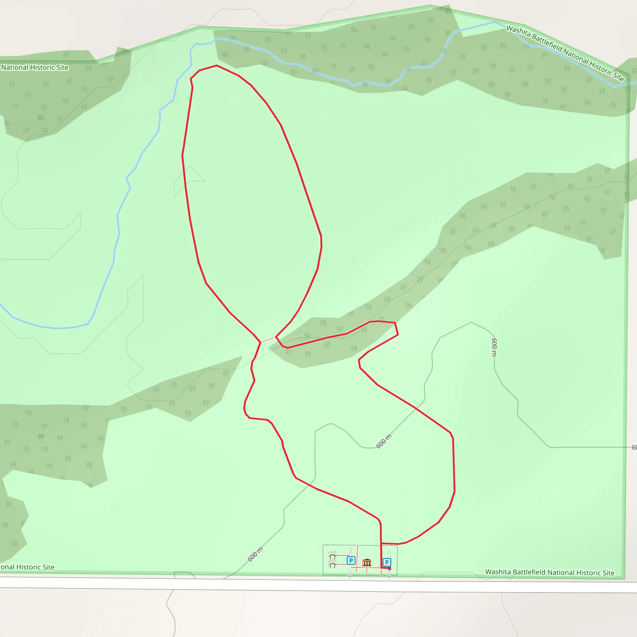 Washita Battlefield National Historic Site Loop mobile static map