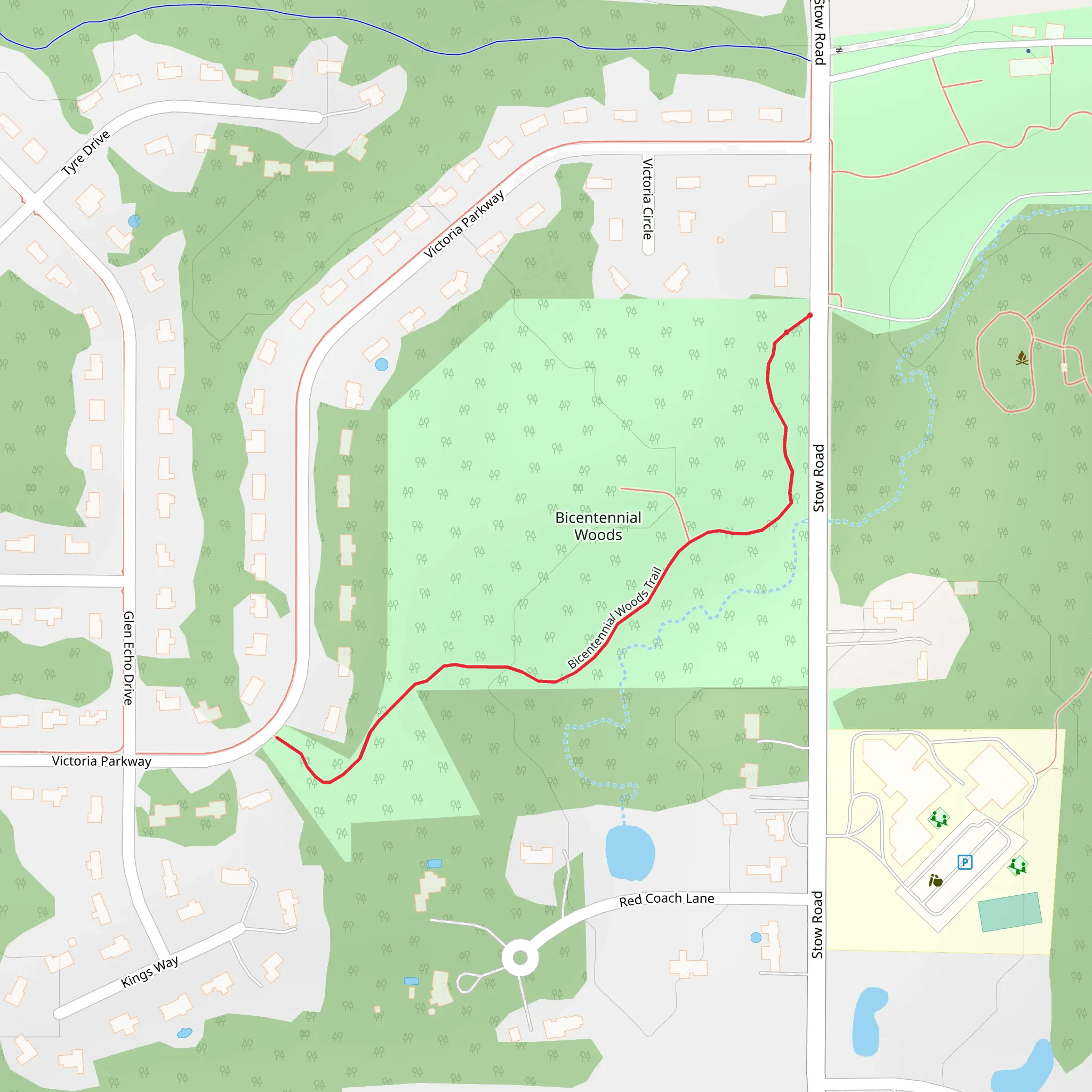 Bicentennial Woods mobile static map