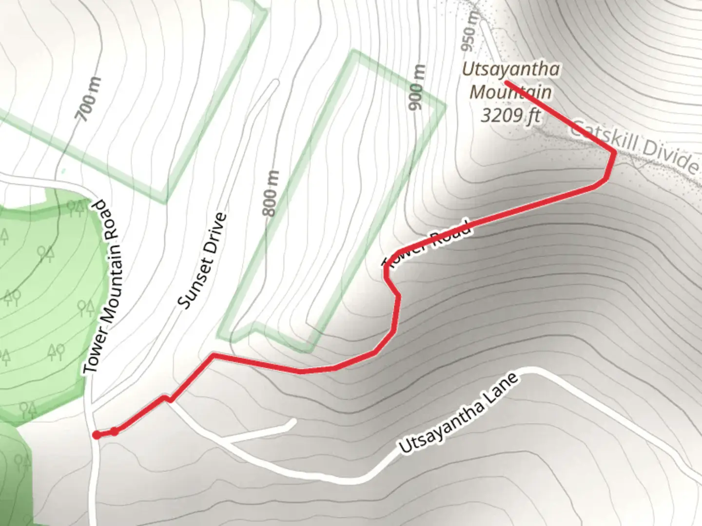 An image depicting the trail Utsayantha Mountain and its surrounding area.