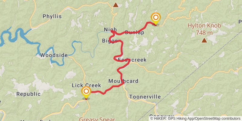 Great Eastern Trail (Incomplete) stage 88 Map