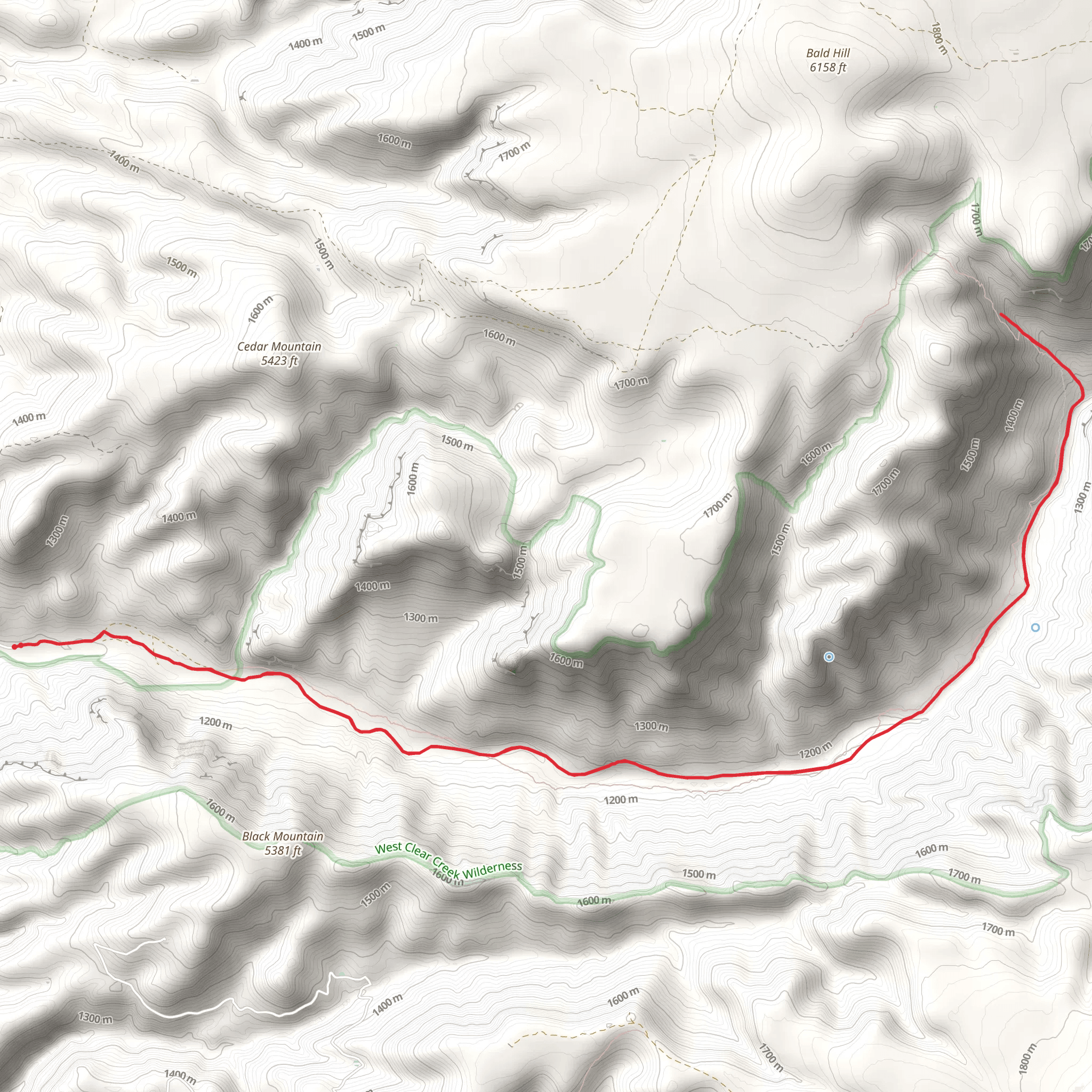West Clear Creek Trail mobile static map