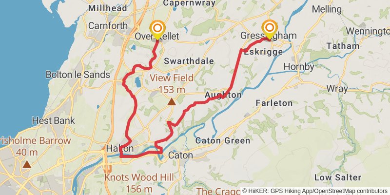 Liverpool South Parkway to Walney Island Walk stage 23 Map
