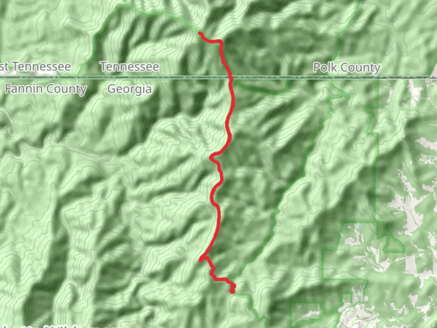 An image depicting the trail Hemp Top and Big Frog Mountain and its surrounding area.